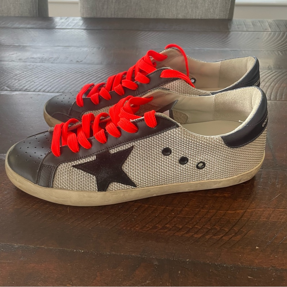 Golden Goose‎ Superstar Sneakers Mesh and Leather size 42/US 12 Orange Black - Picture 2 of 14